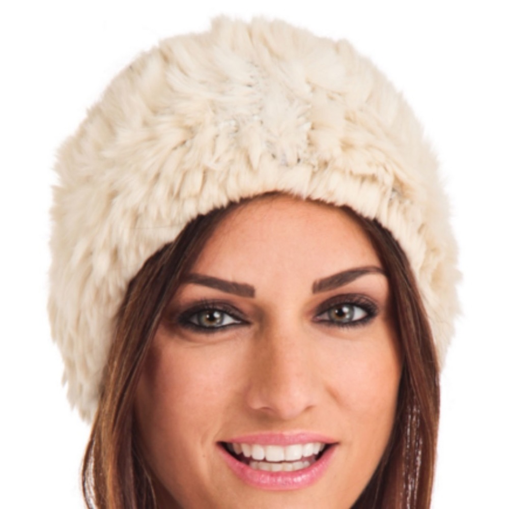 Rabbit Fur Headband - Ivory